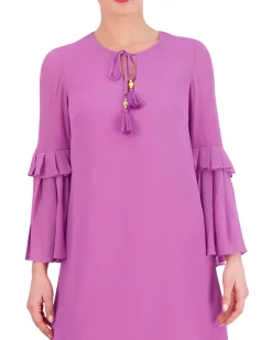 Chiffon Bell-Sleeve Minidress
