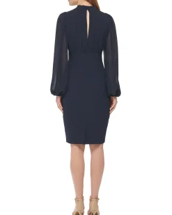 Chiffon-Sleeve Sheath