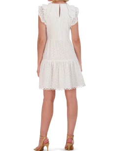 Eyelet Ruffled Tiered Dress
