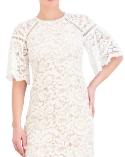 Floral-Lace Scalloped Dress