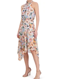 Floral-Print Asymmetric-Hem Dress