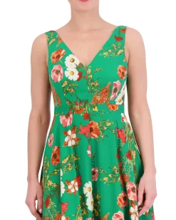 Floral-Print Handkerchief-Hem Dress