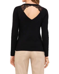 Lace Yoke Cutout Top