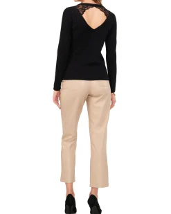 Lace Yoke Cutout Top
