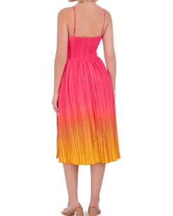 Ombre Taffeta Cutout Midi Dress