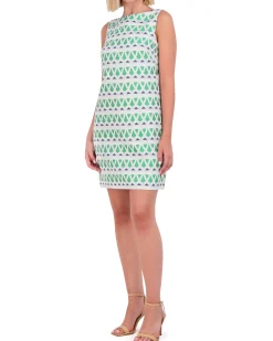 Petite Geo-Jacquard Sleeveless Dress