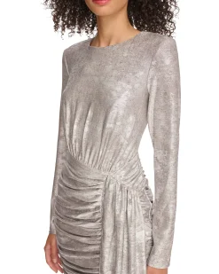 Petite Ruched Sash-Detail Dress