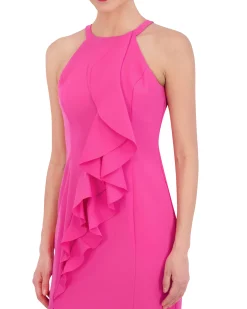 Petite Ruffled Halter-Neck Dress