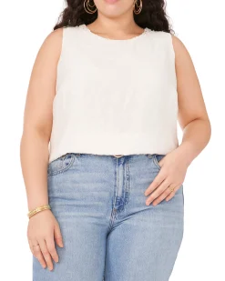 Plus-Size Beaded Sleeveless Blouse