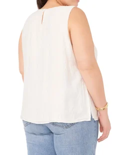 Plus-Size Beaded Sleeveless Blouse