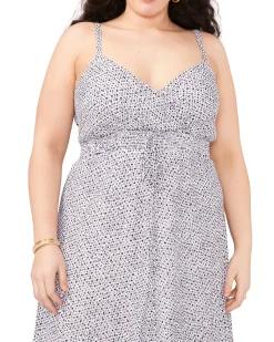 Plus-Size Dash Print High Low Dress