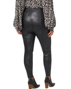 Plus-Size Faux Leather Ponte Leggings