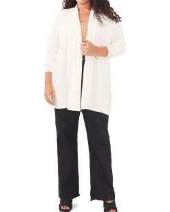Plus-Size Open Front Long Line Cardigan