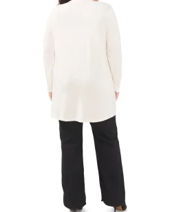 Plus-Size Open Front Long Line Cardigan
