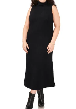 Plus-Size Sleeveless Turtleneck Sweater Dress