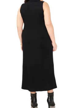 Plus-Size Sleeveless Turtleneck Sweater Dress