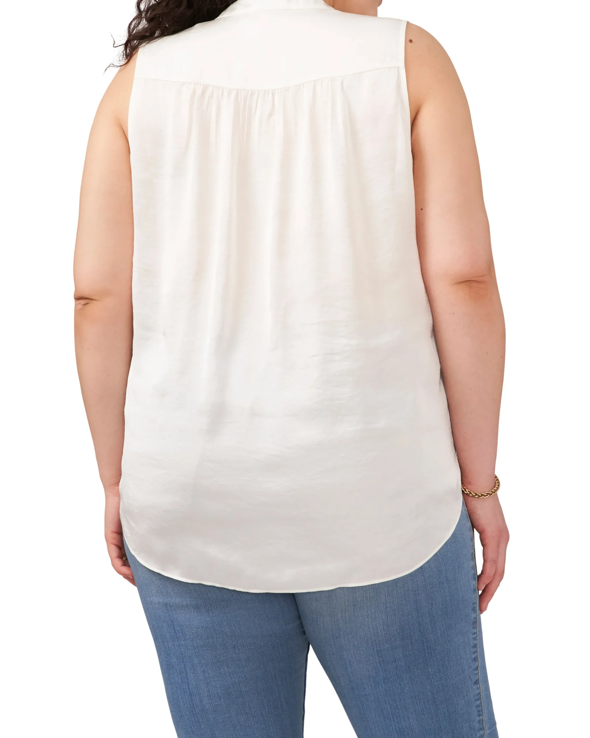 Plus-Size Sleeveless V-Neck Blouse