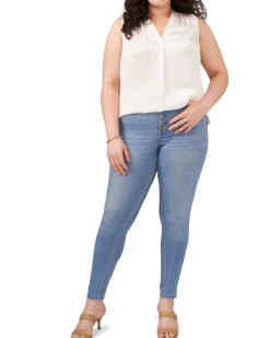 Plus-Size Sleeveless V-Neck Blouse