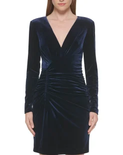 Ruched Velvet Sheath