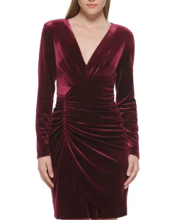 Ruched Velvet Sheath