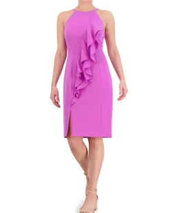 Ruffled Halter-Neck Dress