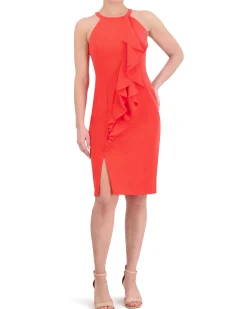Ruffled Halter-Neck Dress