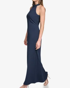Sequined Halter Gown