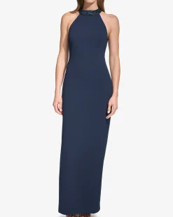 Sequined Halter Gown
