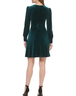 Velvet Twist-Front Dress