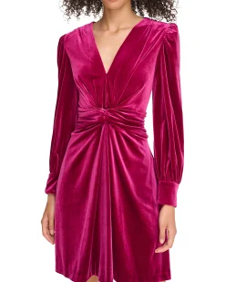 Velvet Twist-Front Dress
